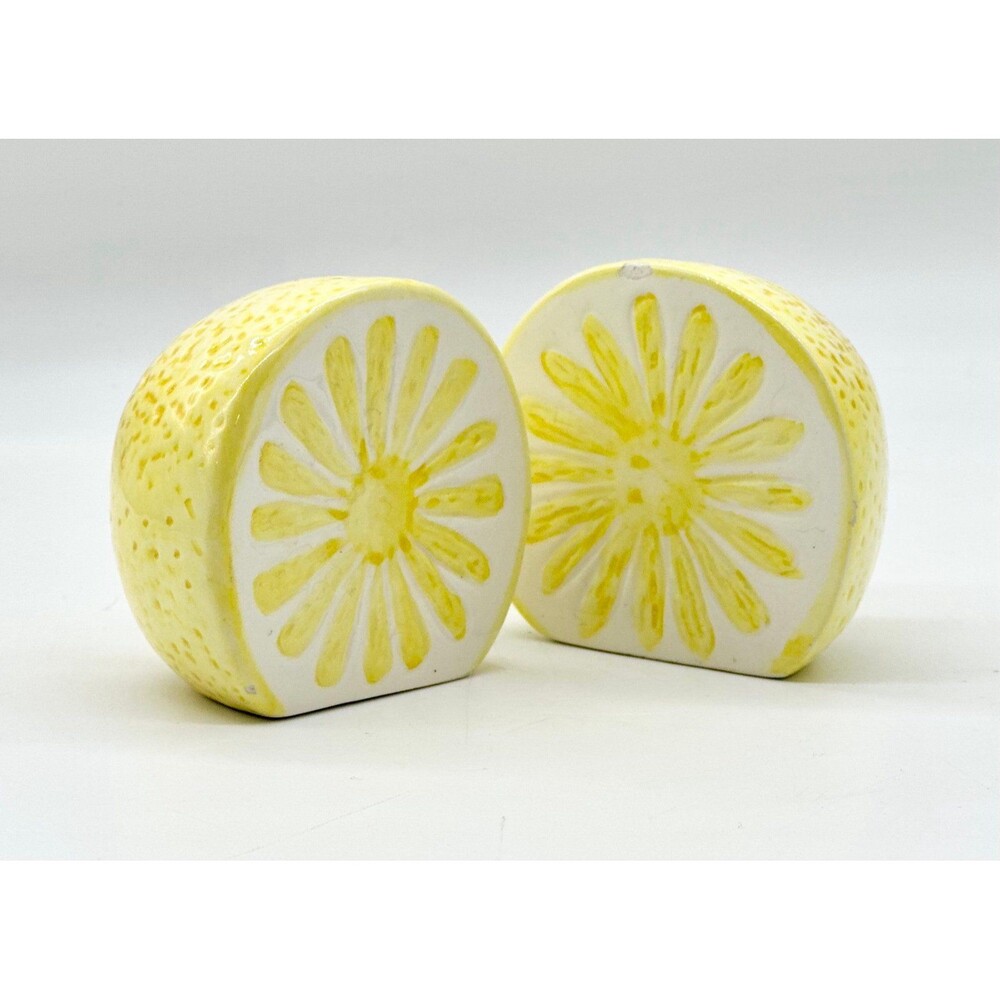 Set of Vintage Ceramic Lemon Salt and Pepper Shakers
